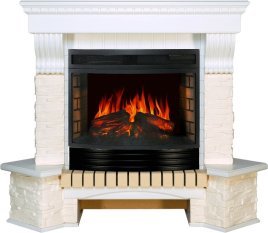 Каминокомплект Royal Flame Pierre Luxe сланец белый угловой c очагом Dioramic 25 FX