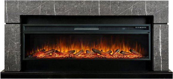 Каминокомплект Royal Flame Lindos с очагом Vision 60 LOG LED серый мрамор