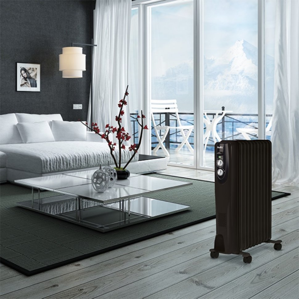 Масляный радиатор Ballu BOH/CL-11BRN Classic Black 11 секций